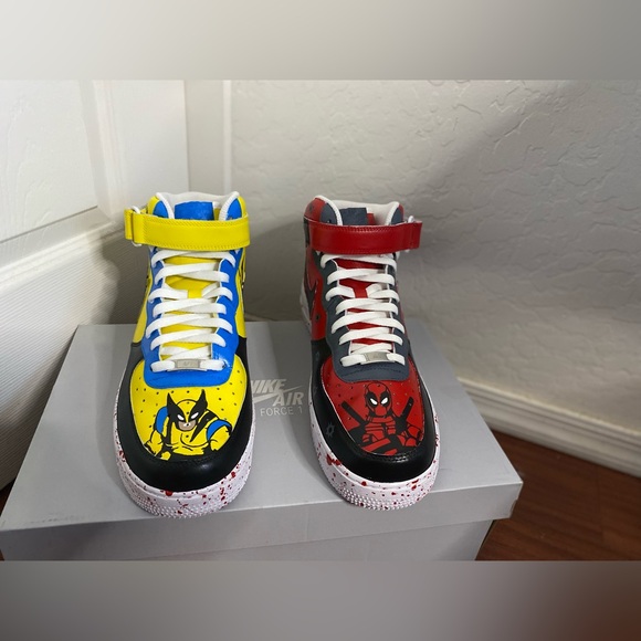 Custom nike air force 1 deadpool x wolverine - Picture 1 of 5